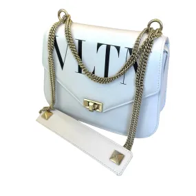 White Leather VLTN Bag