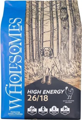 Wholesomes High Energy 26/18 Chicken Dry Dog Food, 40-lb