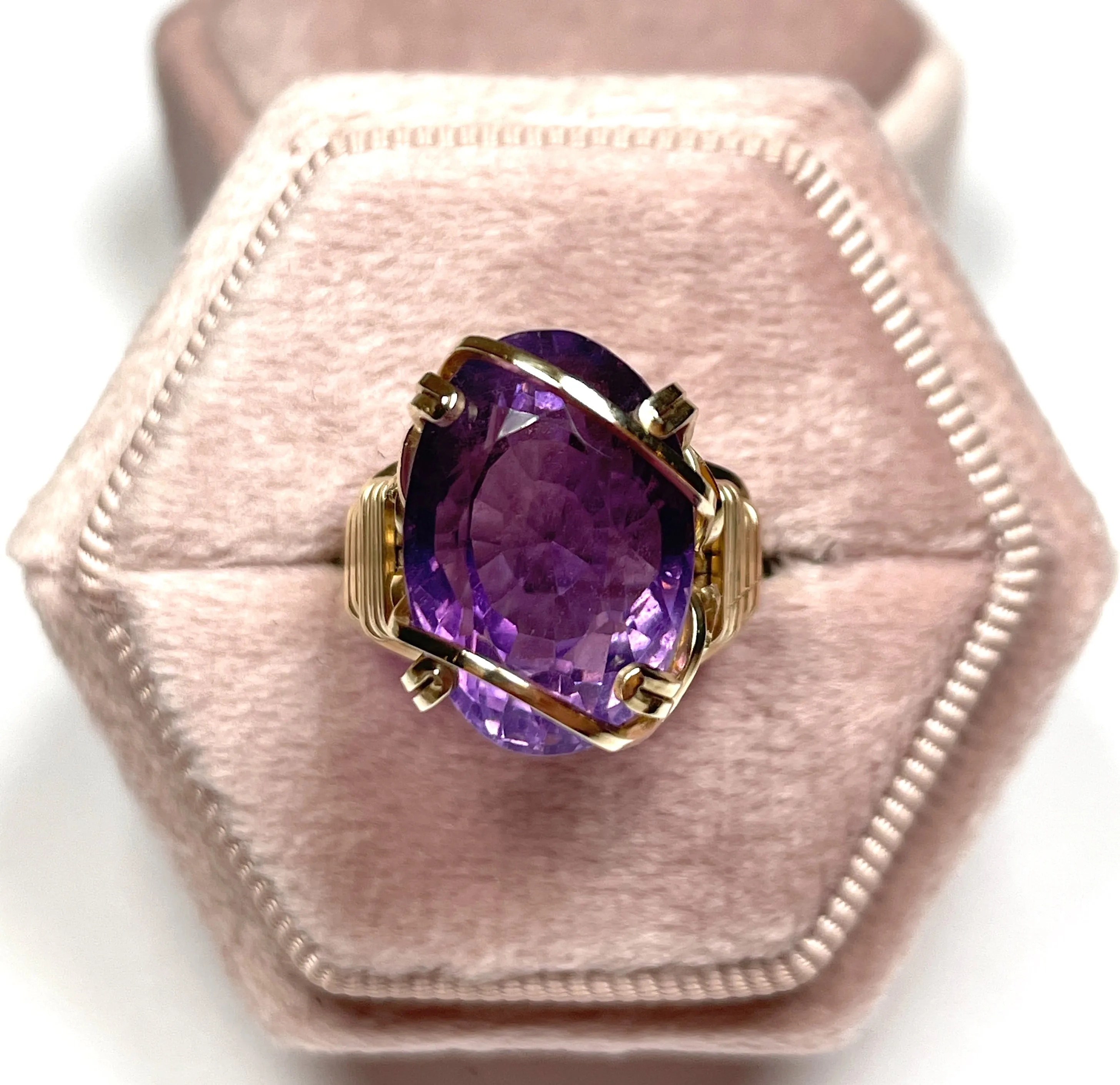 Yellow Gold and Amethyst Ring  (Authentic Pre-Owned)