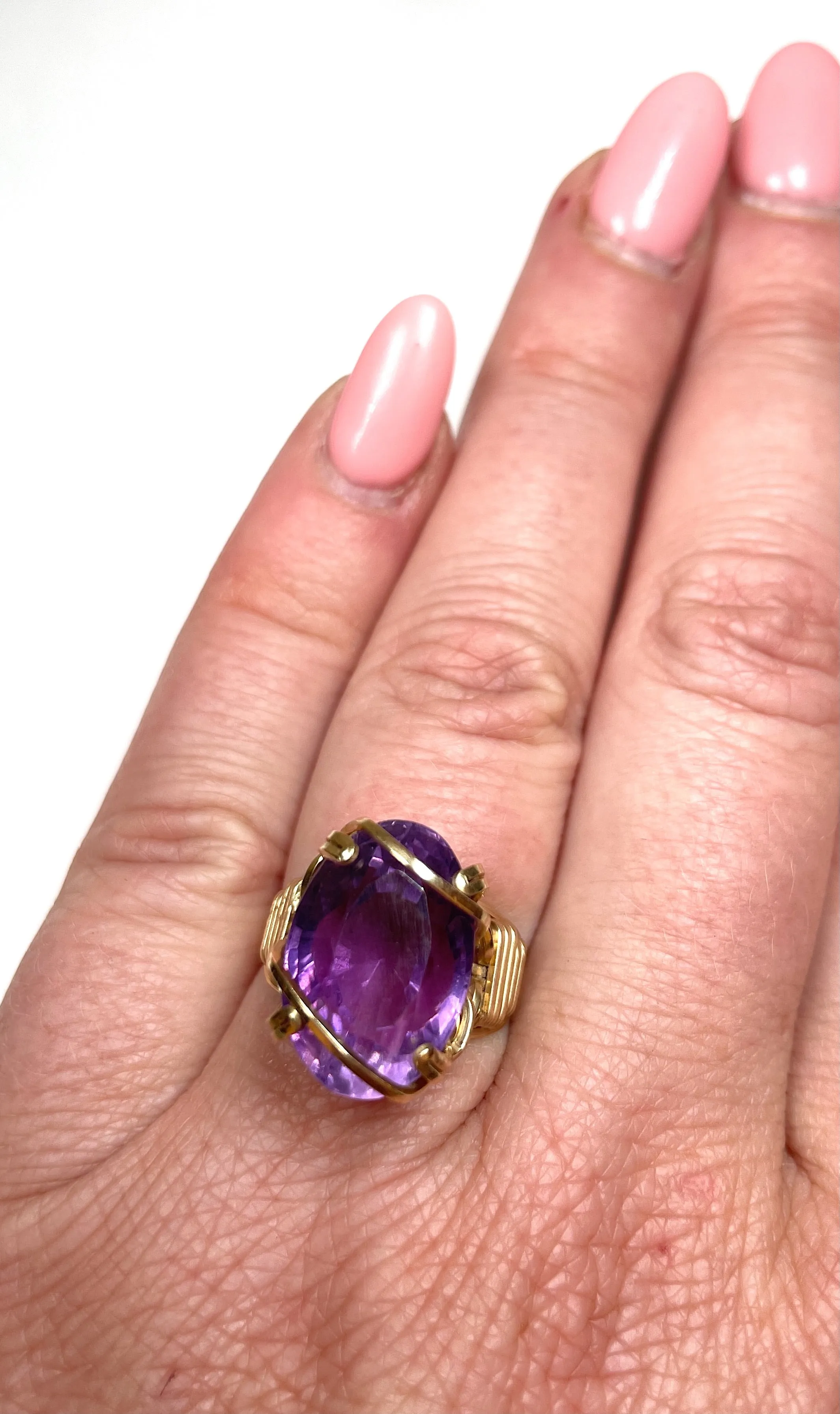 Yellow Gold and Amethyst Ring  (Authentic Pre-Owned)