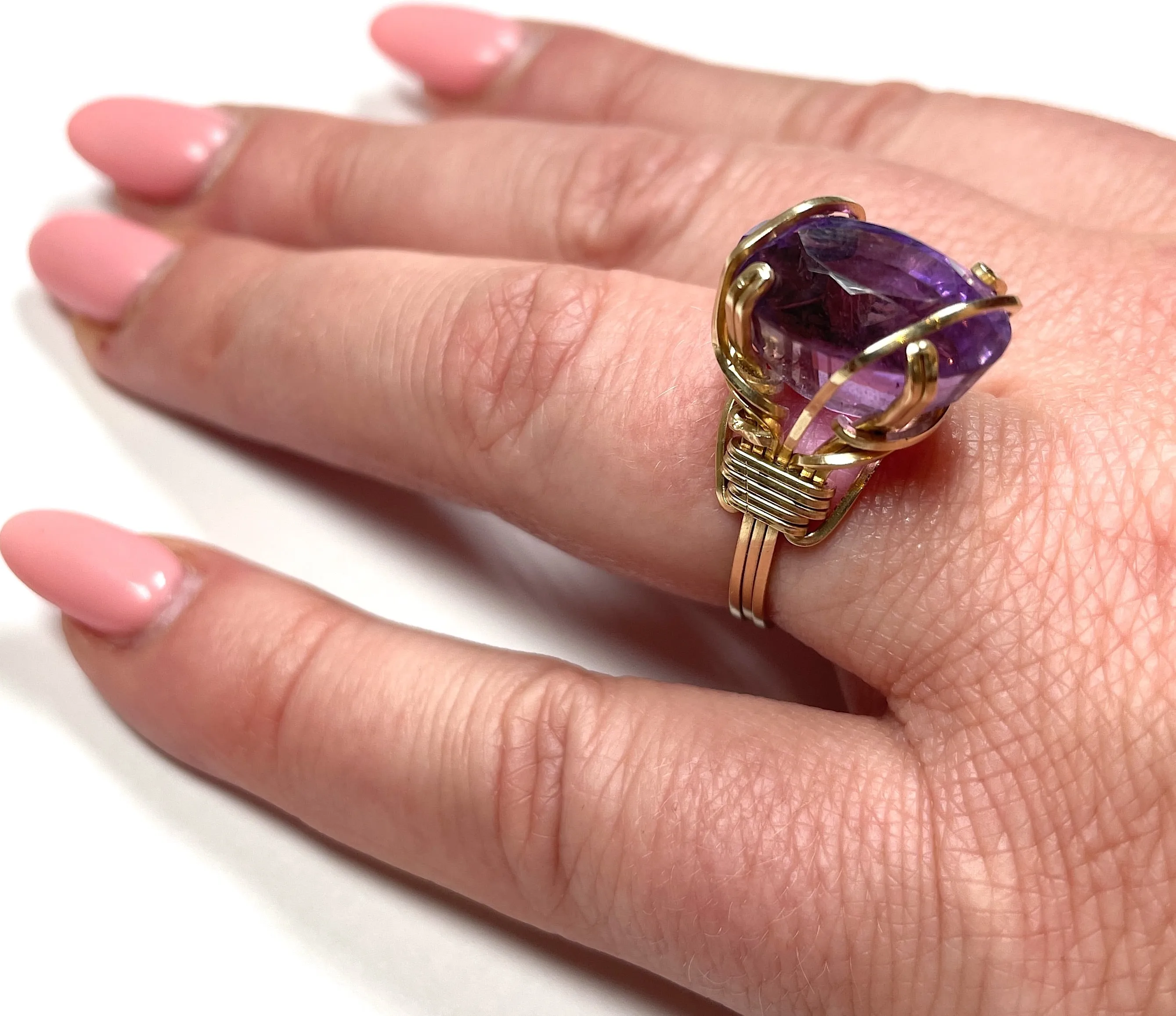 Yellow Gold and Amethyst Ring  (Authentic Pre-Owned)