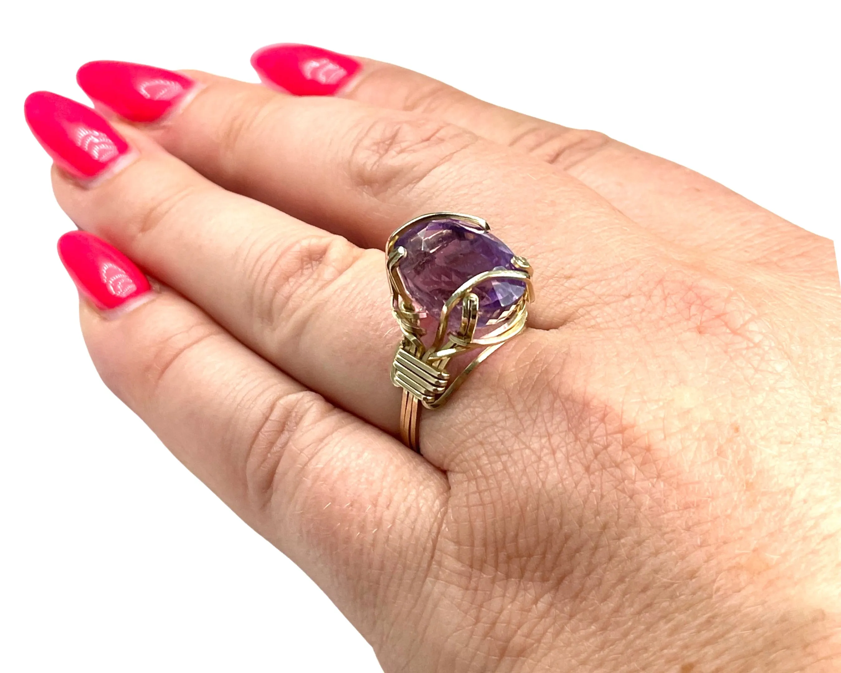 Yellow Gold and Amethyst Ring  (Authentic Pre-Owned)